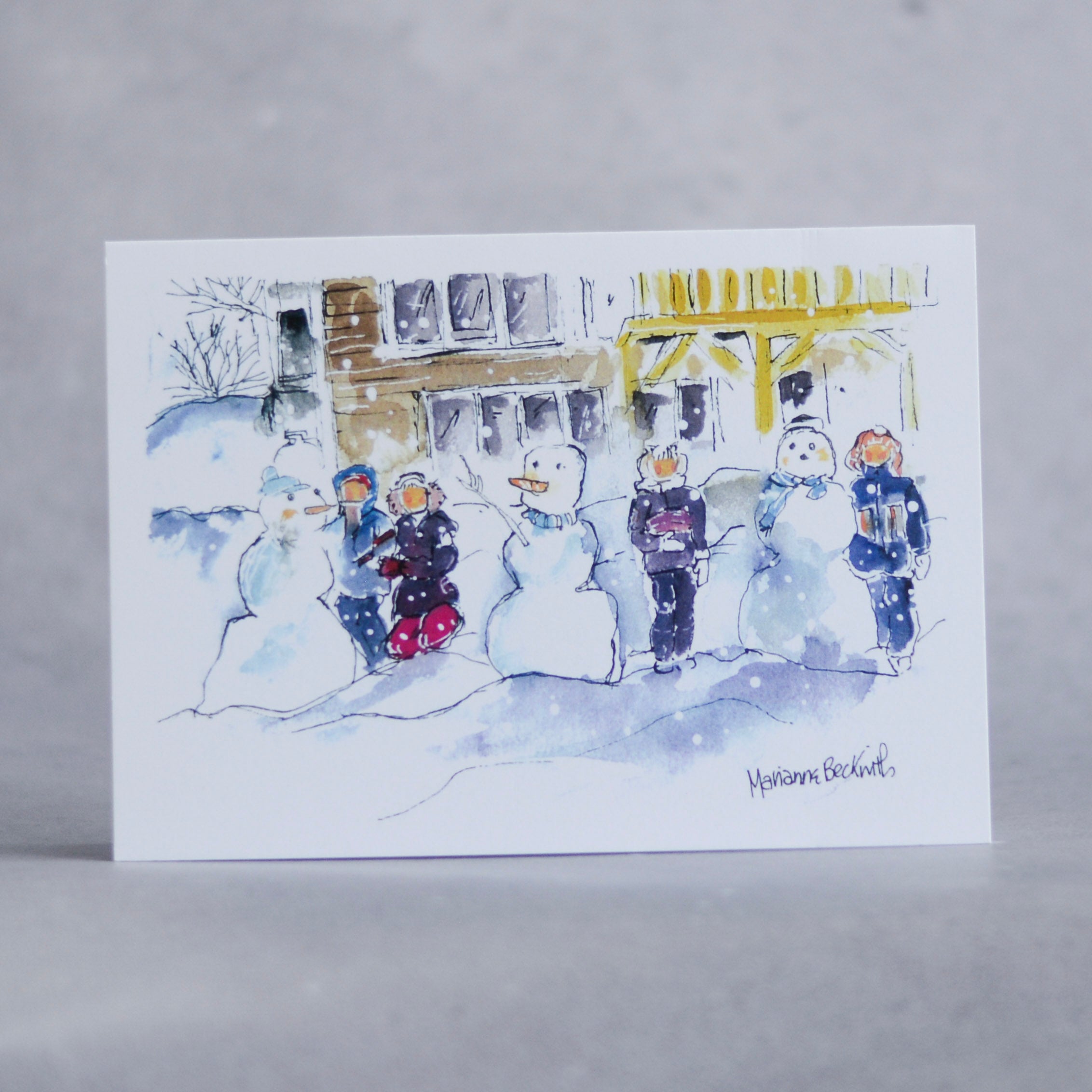 Kids Building Snowmen
